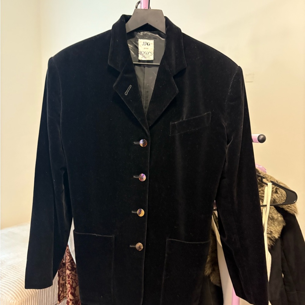 Vtg JPG Velvet Steampunk Blazer with Corset Detail Luxury Goth Avant Garde